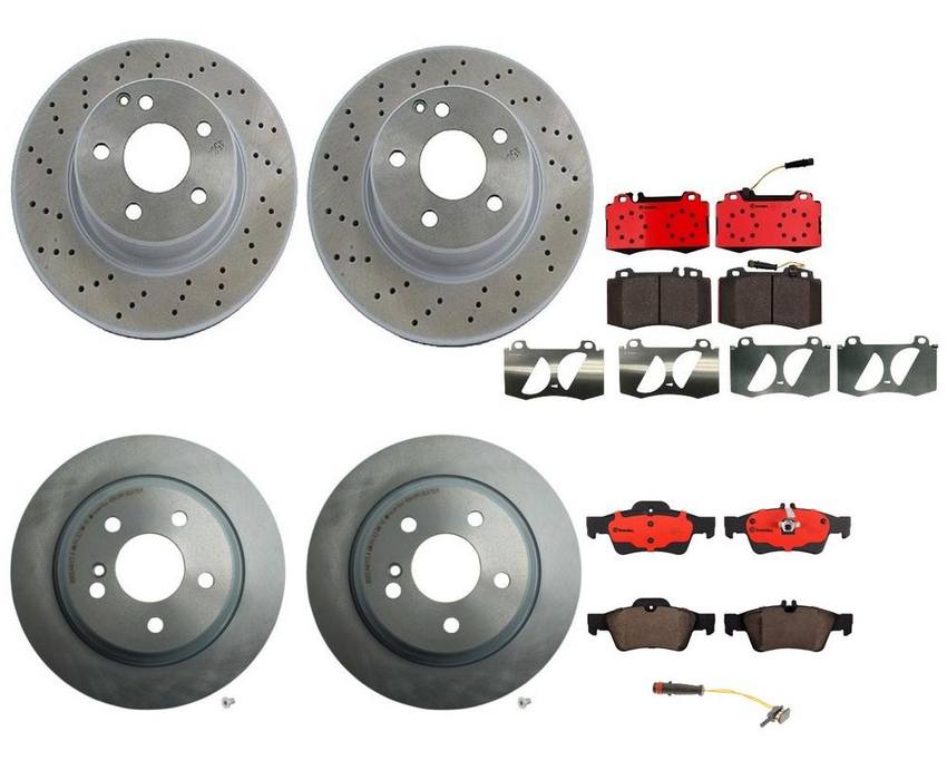 Mercedes Brakes Kit - Pads & Rotors Front and Rear (312mm/300mm) (Ceramic) 220423011264 - Brembo 1635123KIT